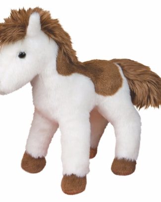 American Paint paard knuffel wit/bruin 20 cm