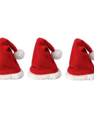 Mini kerstmuts - 3x - rood - 12 x 20 cm - polyester - voor knuffels/poppen