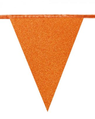 Oranje Glitter Vlaggenlijn - 6mtr