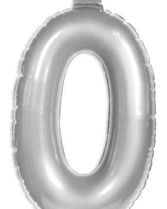 Opblaascijfer 0 zilver
