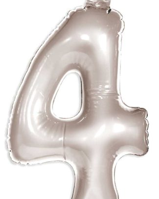 Opblaascijfer 4 zilver