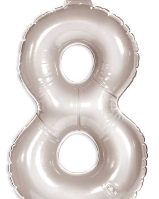 Opblaascijfer 8 zilver