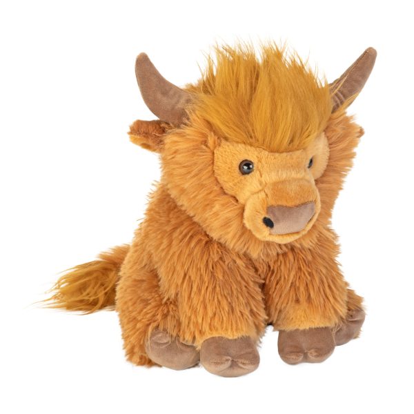 Wild Republic Schotse hooglander koe knuffel - bruin - pluche - 30 cm - koeienknuffel