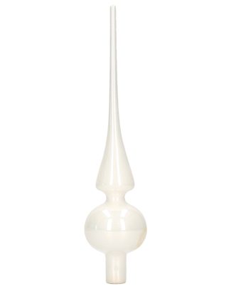 Winter witte glazen kerstboom piek glans 26 cm