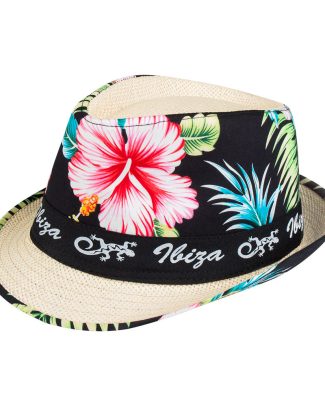 Verkleed hoedje voor Tropical Hawaii party - bloemen print - volwassenen - Carnaval/thema feest
