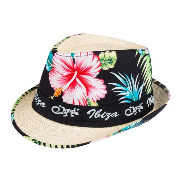 Verkleed hoedje voor Tropical Hawaii party - bloemen print - volwassenen - Carnaval/thema feest