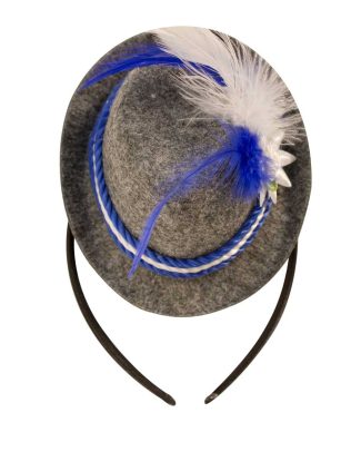 Tiara mini Trilby hoed blauw Oktoberfest
