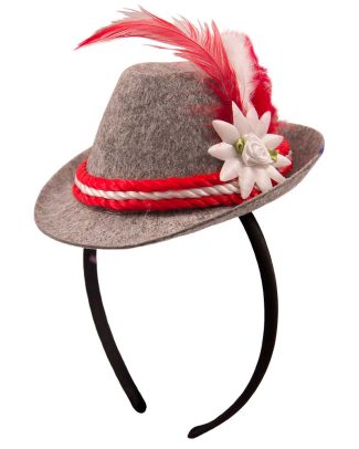 Tiara mini Trilby hoed rood Oktoberfest