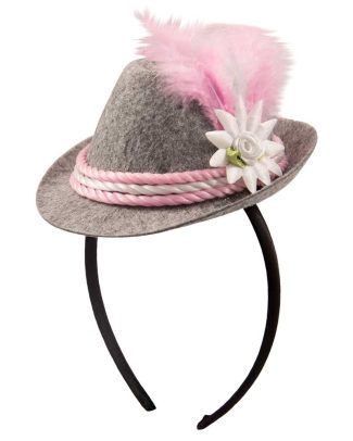Tiara mini Trilby hoed roze Oktoberfest