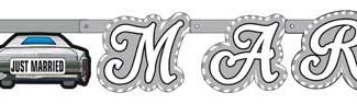 Letterslinger Just Married Trouwauto