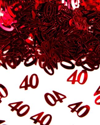 40 Jaar Jubileum Tafeldecoratie / Sierconfetti Rood