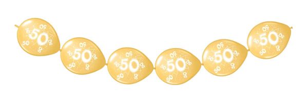 50 Jaar Jubileum Knoopballonnen - 3 meter