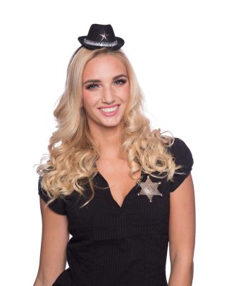 Tiara met Zwarte Cowboy Hoedje