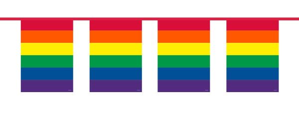Regenboog Vlaggenlijn Vierkant - 10 meter