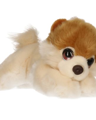 Pluche creme/lichtbruine Pomeranian puppy honden knuffel 25 cm