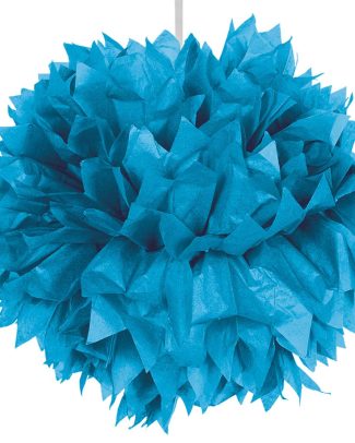 Pompom azuur blauw 30cm