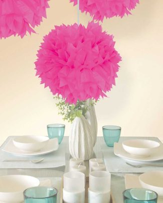 Pompom neon roze 30cm