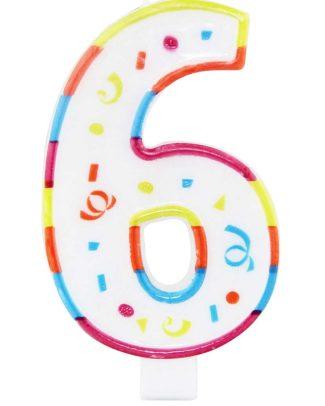 XL kaars 6 jaar met houder