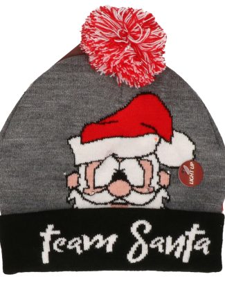 Foute kerstmutsen/mutsen/wintermutsen Team Santa met verlichting