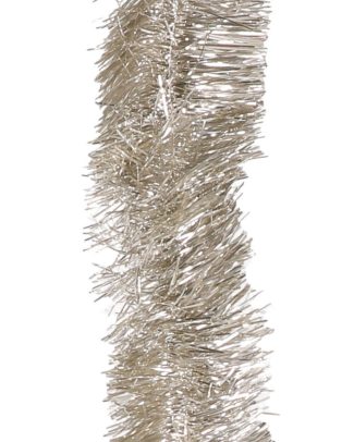Decoris kerstslinger - zilver/champagne - 270 x 7 cm - folie/lametta - glans