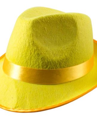 Trilby hoed neon geel