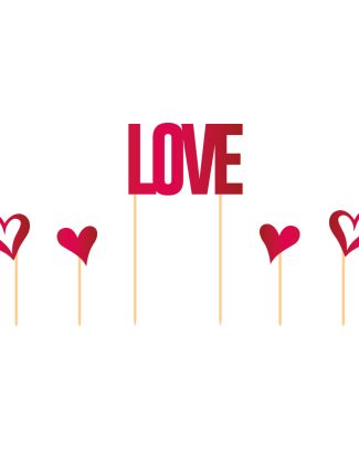 Taart Topper Love en Hartjes
