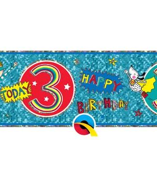 3 Jaar Verjaardag Superhelden Banier - 2,6 meter