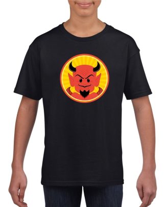 Halloween rode duivel t-shirt zwart kinderen