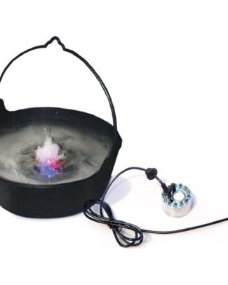 Mistmaker rook machine met lampjes in 3 kleuren - 5 x 4 cm - Werkt met water - Voor in heksenketels