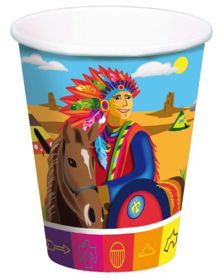 Indianen Party Bekers 250ml - 8 stuks