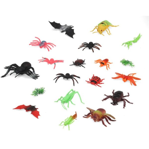 Speelgoed insecten dieren speelfiguren - set 18x stuks - kunststof - tussen 3-6 cm - kleuren mix -