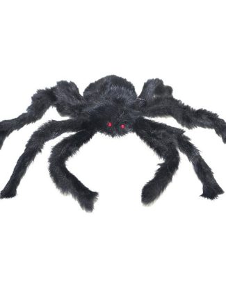 Decoratie spin - zwart - 28 cm - kunststof - nepspin - namaak - halloween - horror