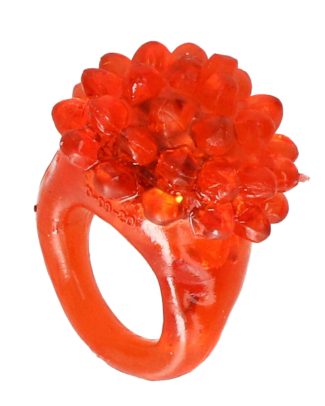 Lichtgevende party ring met LED knipperlicht - oranje/rood - Incl batterijen - Festival