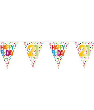Vlaggenlijn Happy B Day - 21 jaar