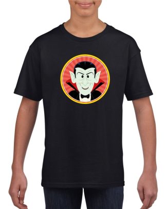Halloween vampier/Dracula t-shirt zwart kinderen