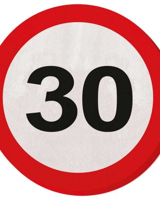 30 Jaar Verkeersbord Servetten - 20 stuks