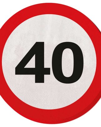 40 Jaar Verkeersbord Servetten - 20 stuks