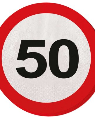 50 Jaar Verkeersbord Servetten - 20 stuks