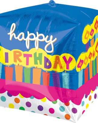 Cubez Happy Birthday Kaarsje Folieballon - 38 cm