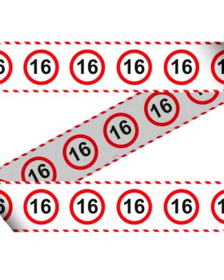16 Jaar Verkeersbord Afzetlint - 15 meter