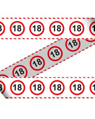 18 Jaar Verkeersbord Afzetlint - 15 meter