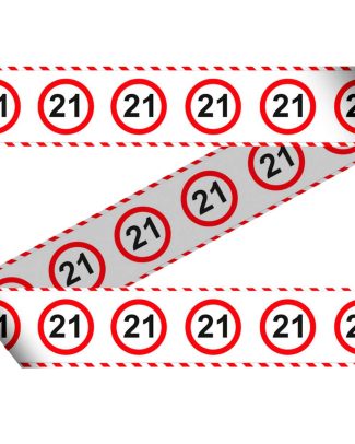 21 Jaar Verkeersbord Afzetlint - 15 meter