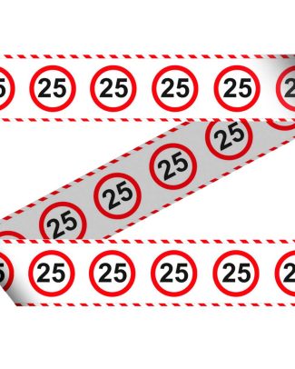 25 Jaar Verkeersbord Afzetlint - 15 meter