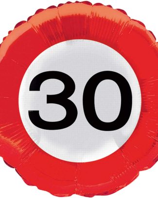 30 Jaar Verkeersbord Folie/Helium Ballon - 46 cm
