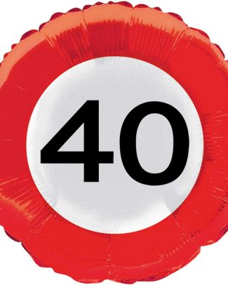 40 jaar verkeersbord folieballon - 46 cm