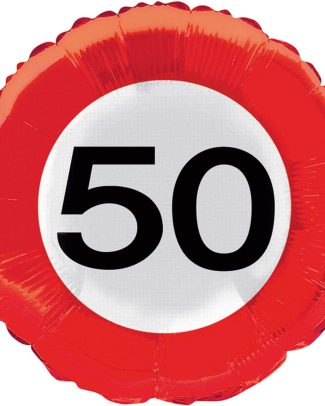 50 jaar verkeersbord folieballon - 46 cm