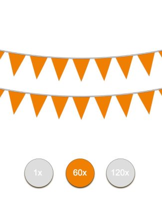 AANBIEDING Oranje plastic Vlaggenlijnen 10 mtr - per 60stk
