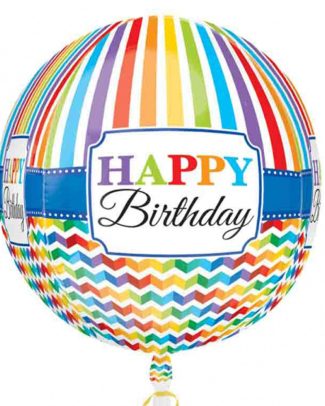 Happy Birthday Folieballon Stripes