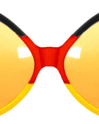Oversized bril Duitsland: zwart-rood-geel