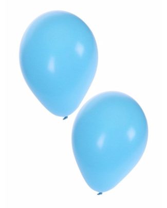 Bellatio decorations Lichtblauwe party ballonnen - 27 cm - 15x stuks